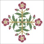 (image for) Floral Ornamental #069 Gold & Red Blooms